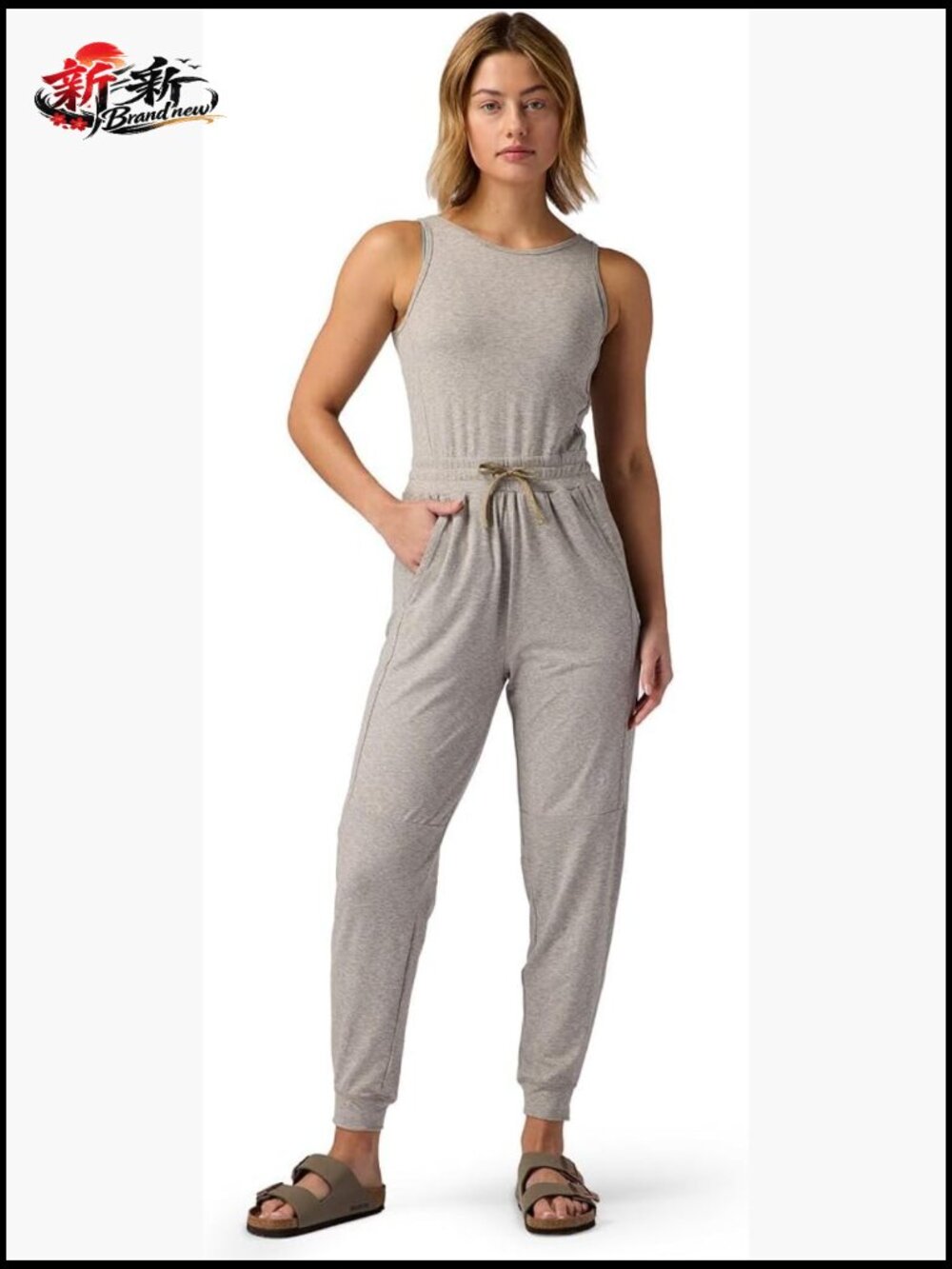 Recycled Polyester Spandex Jumpsuit With Split-Back Cut-Out